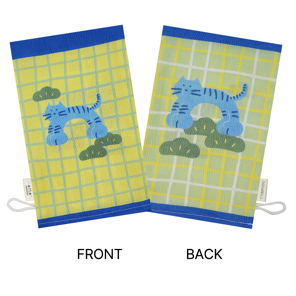 귀여운 민화풍 호랑이 믹스 사각형